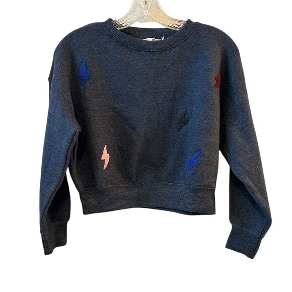Vintage Havana Girls' Lightning Bolt Sweatshirt Size 8-10 Blue - Picture 1 of 6
